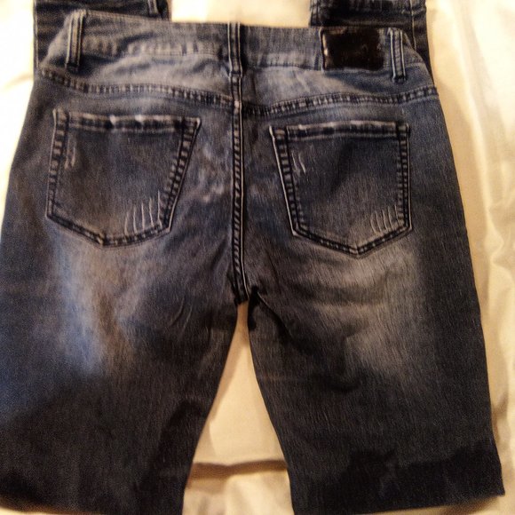 "Paris Blues" Dark Washed Slightly Distressed Jeans Size 7 Skinny - Picture 5 of 11
